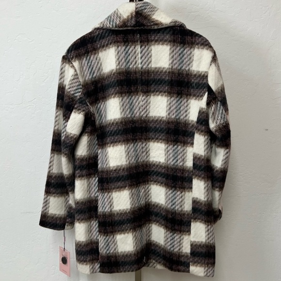 Avec Les Filles Plaid Shawl Collar Jacket Coat NWT - Picture 6 of 12